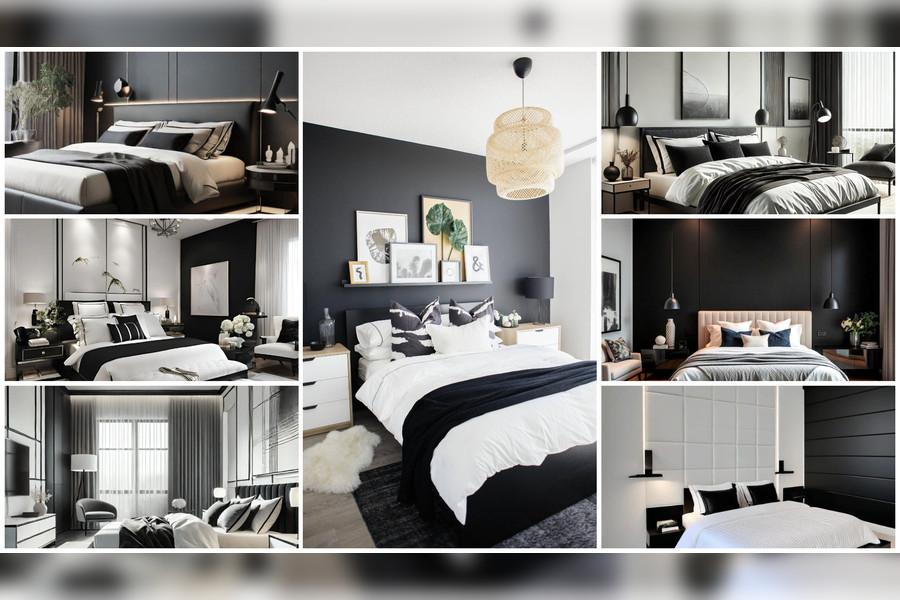 Modern Black and White Bedroom