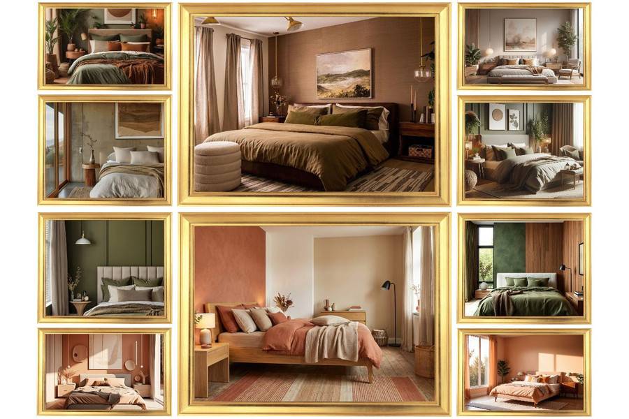 Modern Bedroom with Earthy Tones
